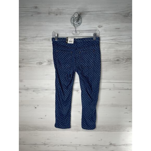 HUE Leggings Womens Small Blue Swiss Dot Jeans Capri Medium Wash Denim Jeggings - Picture 5 of 9